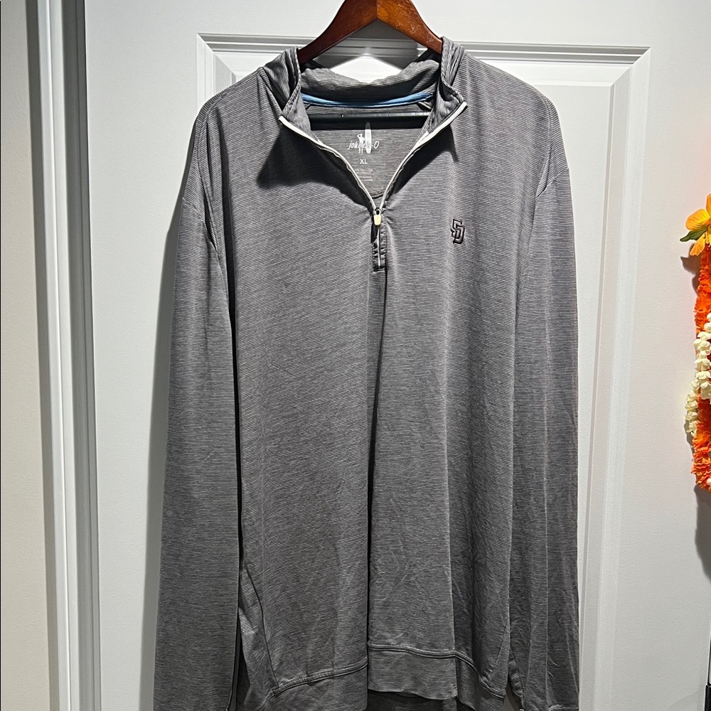 johnnie-O Charcoal Zip-Up Sweater/padres